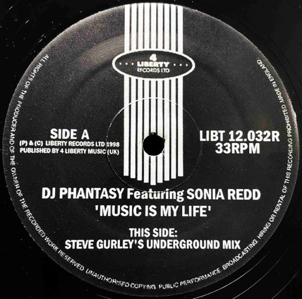 DJ Phantasy Featuring Sonia Redd : Music Is My Life (Steve Gurley Remixes) (12")