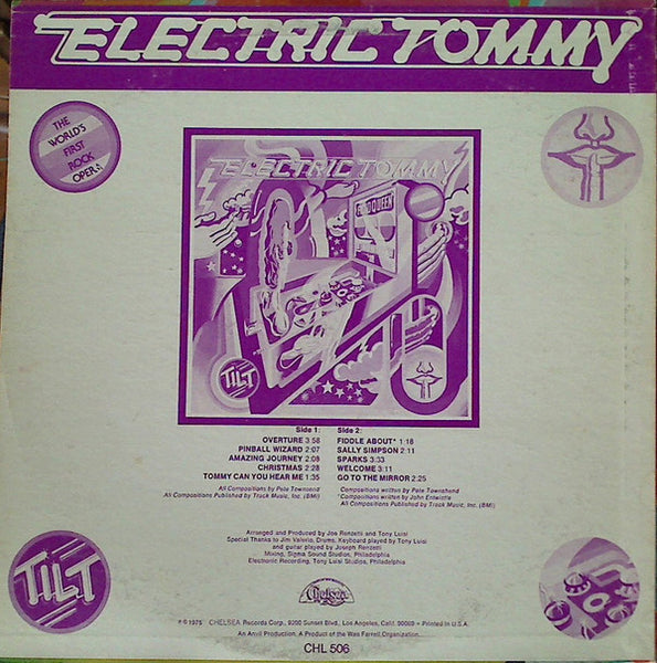 Joe Renzetti & Tony Luisi : Electric Tommy (The World's First Rock Opera) (LP, Album)