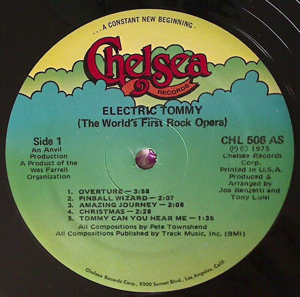 Joe Renzetti & Tony Luisi : Electric Tommy (The World's First Rock Opera) (LP, Album)
