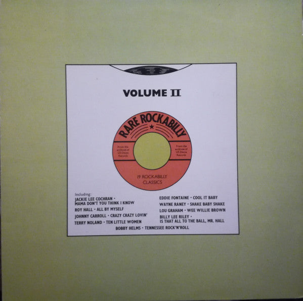 Various : Rare Rockabilly Volume II (LP, Comp, Mono, RE)