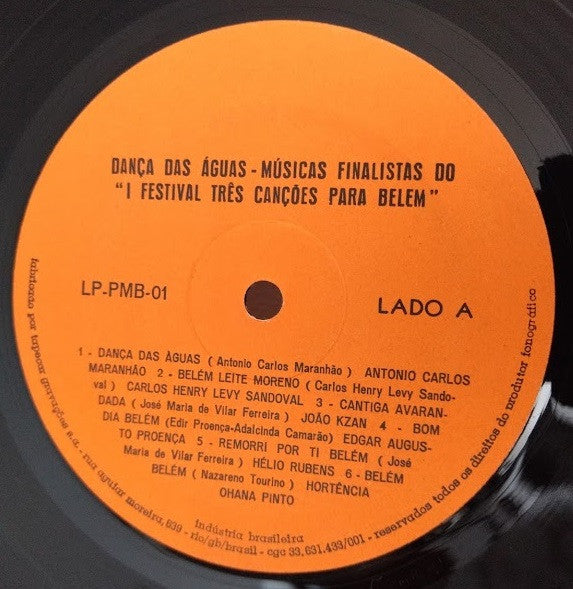 Various : Dança Das Águas - Músicas Finalistas Do "I Festival Três Canções Para Belém" (LP)