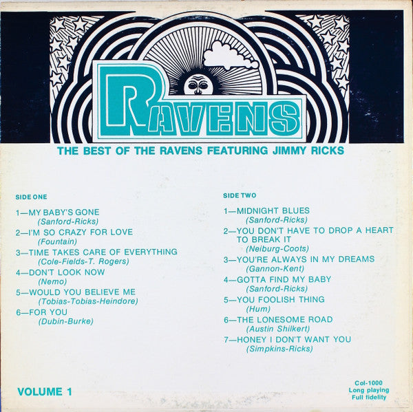 The Ravens (2) Featuring Jimmy Ricks (2) : The Best Of The Ravens Featuring Jimmy Ricks: Volume 1 (LP, Comp)