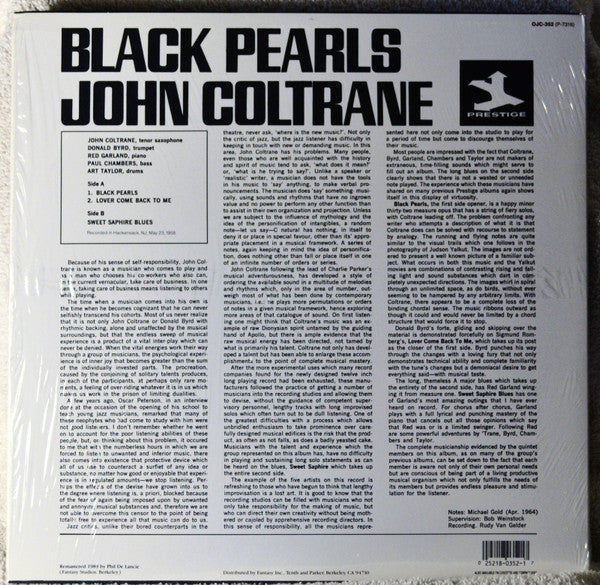 John Coltrane : Black Pearls (LP, Album, RE, RM)