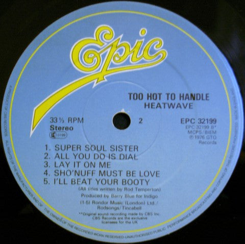 Heatwave : Too Hot To Handle (LP, Album, RP)