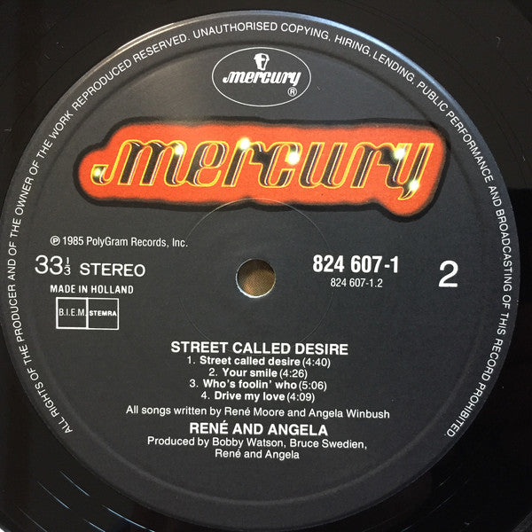 René & Angela : Street Called Desire (LP, Album)