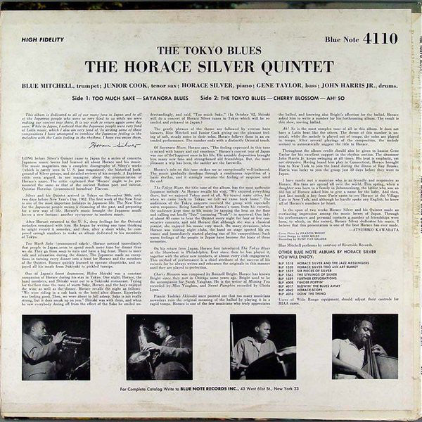 The Horace Silver Quintet : The Tokyo Blues (LP, Album, Mono, RE)