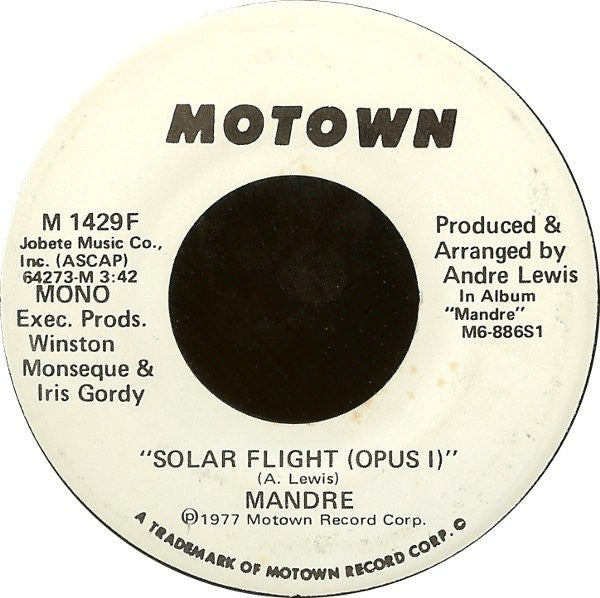 Mandré : Solar Flight (Opus I) (7", Mono, Promo, Mon)