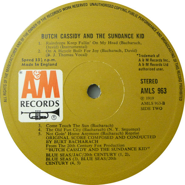 Burt Bacharach : Butch Cassidy And The Sundance Kid (LP, Album)