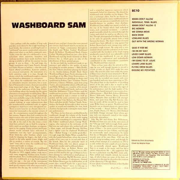 Washboard Sam : Blues Classics By Washboard Sam (LP, Comp, RE)