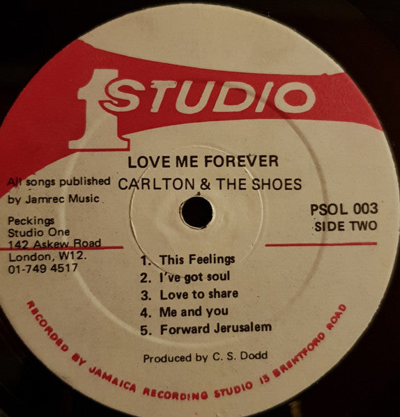 Carlton And The Shoes : Love Me Forever (LP, Album, Mono, Red)