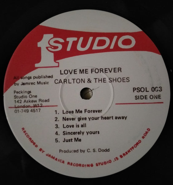Carlton And The Shoes : Love Me Forever (LP, Album, Mono, Red)