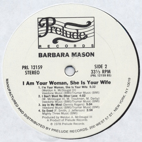 Barbara Mason : I Am Your Woman, She Is Your Wife (LP, Album)