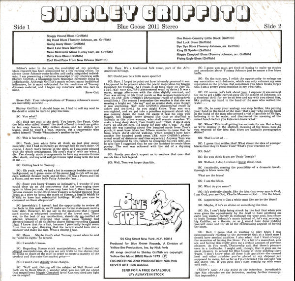 Shirley Griffith : Mississippi Blues (LP, Album)