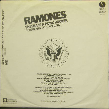 Ramones : Sheena Is A Punk Rocker (12", Ltd, Num)