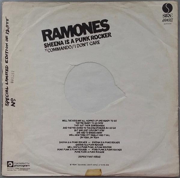 Ramones : Sheena Is A Punk Rocker (12", Ltd, Num)