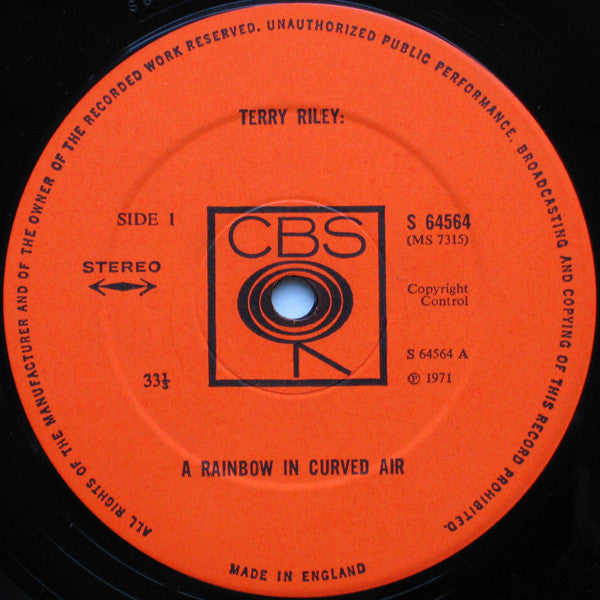 Terry Riley : A Rainbow In Curved Air (LP, Album)
