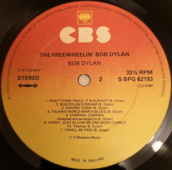 Bob Dylan : The Freewheelin' Bob Dylan (LP, Album, Sun)