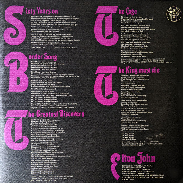 Elton John : Elton John (LP, Album, Gat)