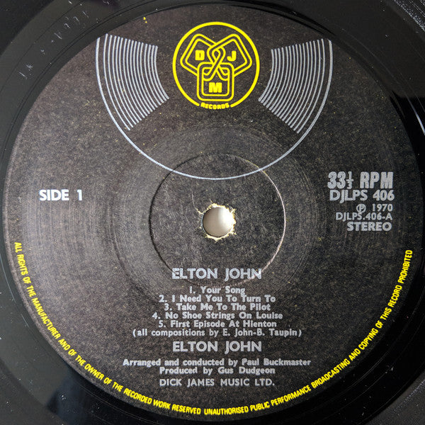 Elton John : Elton John (LP, Album, Gat)