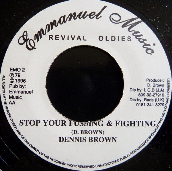 Dennis Brown : Stop Your Fussing & Fighting / Together Brothers  (7", RP)