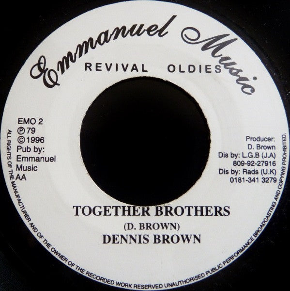 Dennis Brown : Stop Your Fussing & Fighting / Together Brothers  (7", RP)