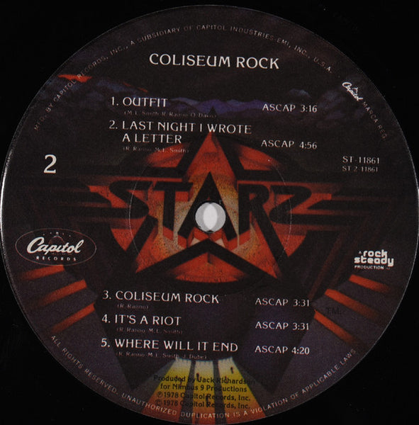 Starz (2) : Coliseum Rock (LP, Album, Jac)