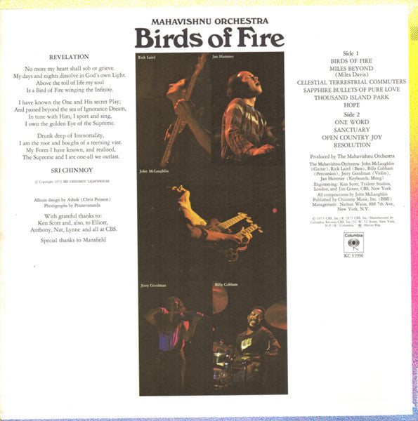 Mahavishnu Orchestra : Birds Of Fire (LP, Album)