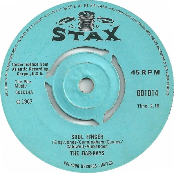 Bar-Kays : Soul Finger (7", Single, 3-P)