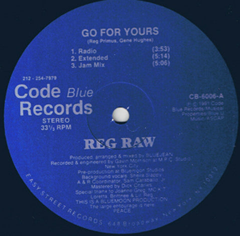 Reg Raw : Go For Yours (12")