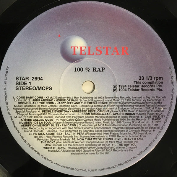 Various : 100% Rap (LP, Comp)