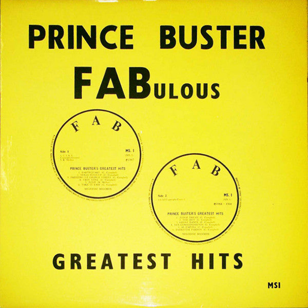 Prince Buster : Fabulous Greatest Hits (LP, Comp, RE)