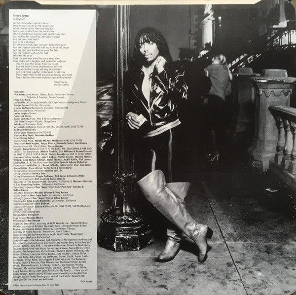 Rick James : Street Songs (LP, Album, RE, RP)