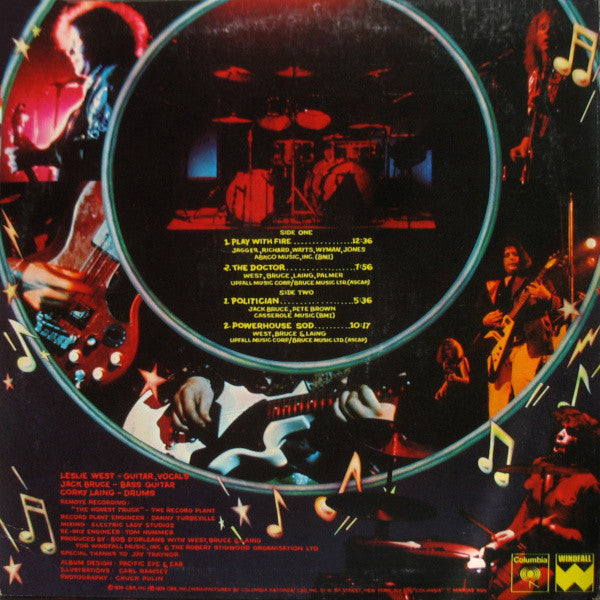 West, Bruce & Laing : Live 'N' Kickin' (LP, Album, Pit)