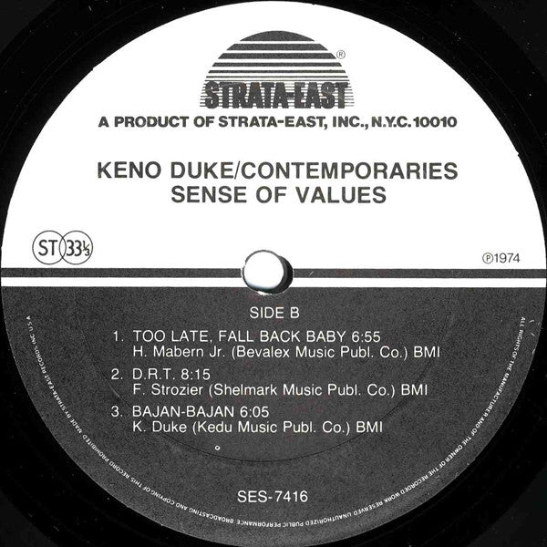 Keno Duke / Contemporaries* : Sense Of Values (LP, Album)