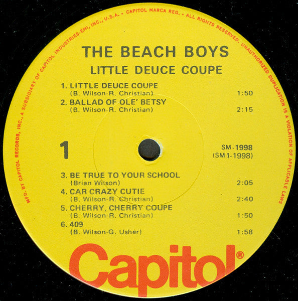 The Beach Boys : Little Deuce Coupe (LP, Album, RE, Jac)