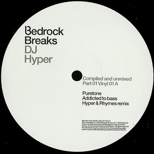 DJ Hyper : Bedrock Breaks: Compiled And Unmixed (Part 01) (2x12", Comp)