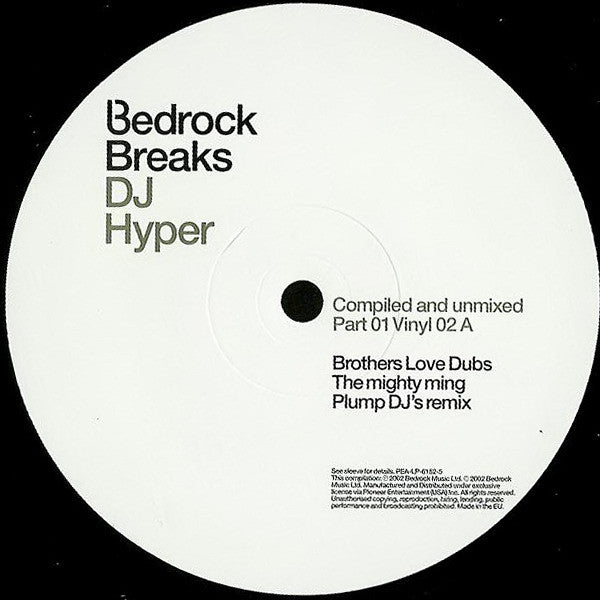 DJ Hyper : Bedrock Breaks: Compiled And Unmixed (Part 01) (2x12", Comp)