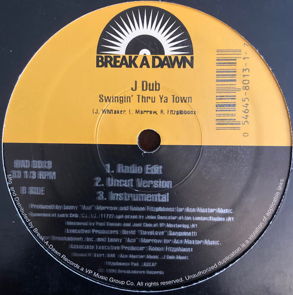JDub(TheOffTheWall) : Red Light, Green Light (1,2,3) / Swingin’ Thru Ya Town (12")