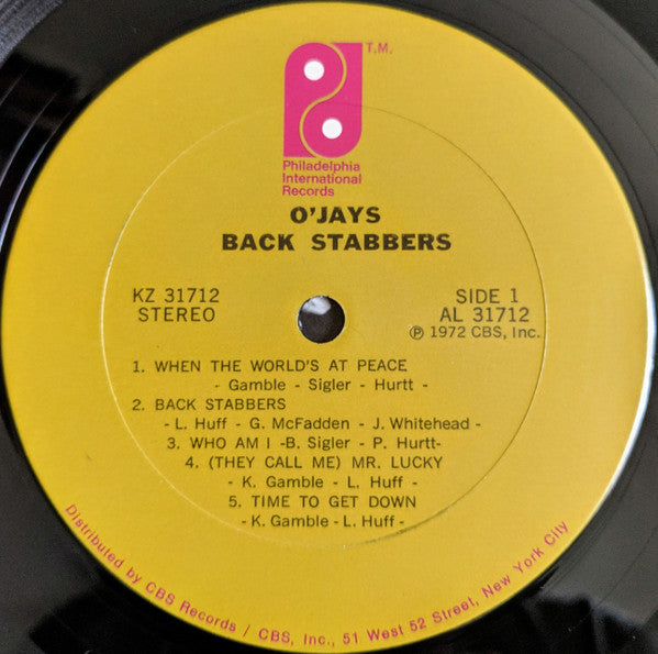 O'Jays* : Back Stabbers (LP, Album, Pit)