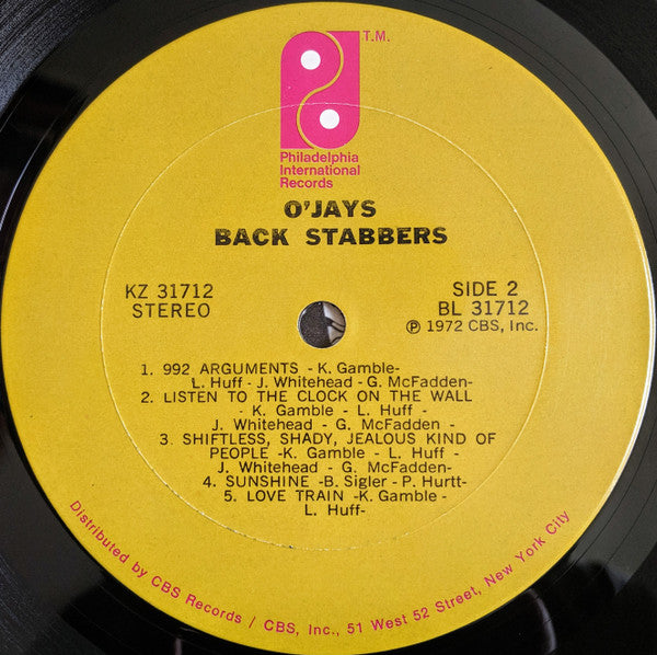 O'Jays* : Back Stabbers (LP, Album, Pit)