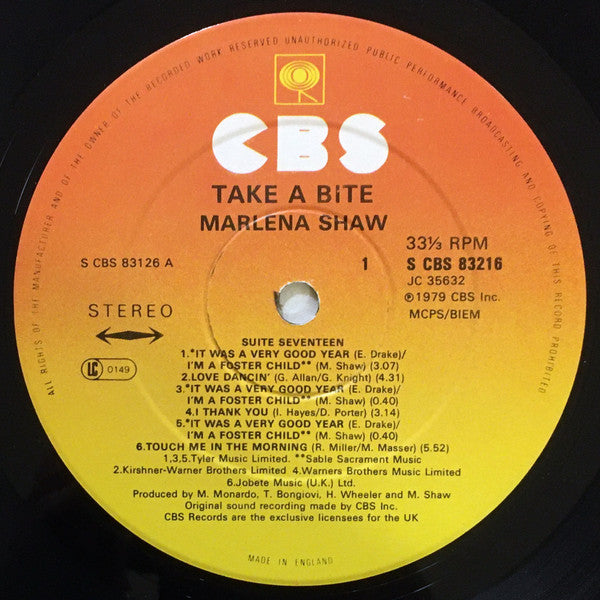 Marlena Shaw : Take A Bite (LP, Album)