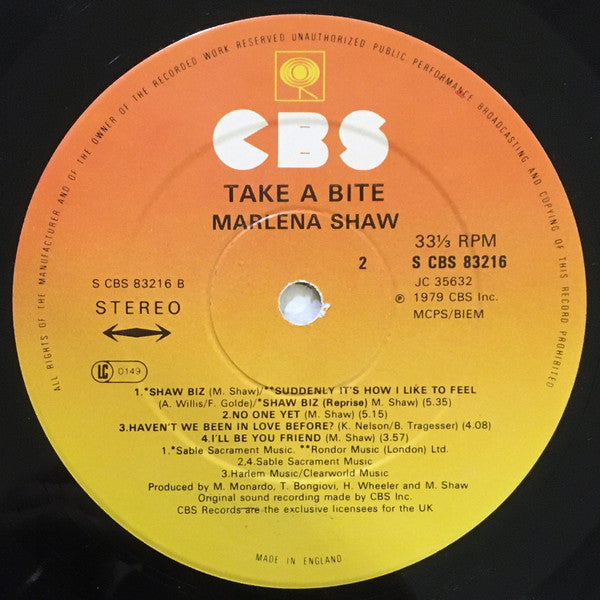 Marlena Shaw : Take A Bite (LP, Album)
