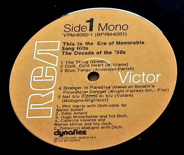 Various : This Is The Era Of Memorable Song Hits - The Decade Of The '50's (2xLP, Comp, Mono, Ind)