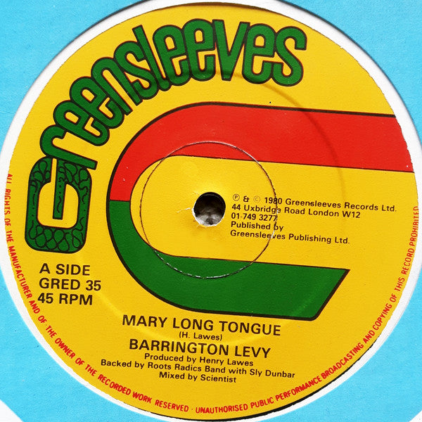 Barrington Levy : Mary Long Tongue / Look Youthman (12")