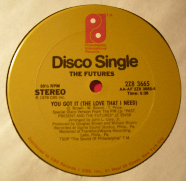 The Futures : Party Time Man / You Got It (The Love That I Need) (12", Single)