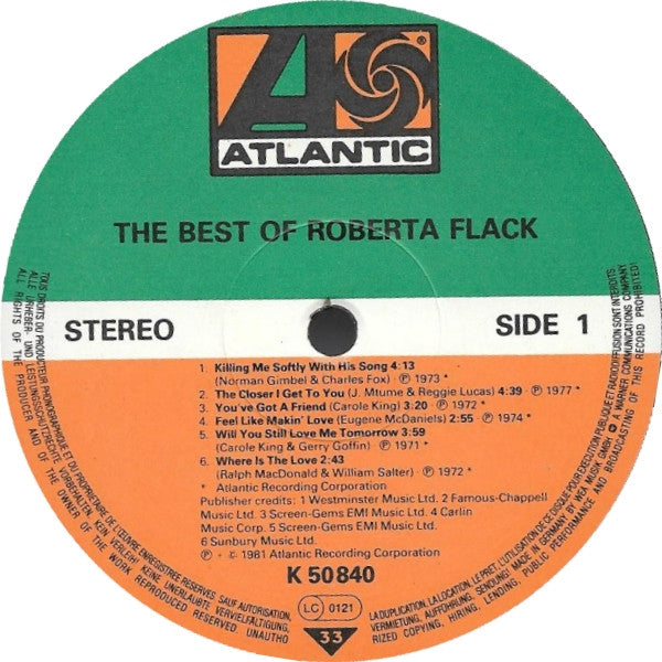 Roberta Flack : The Best Of Roberta Flack (LP, Comp)