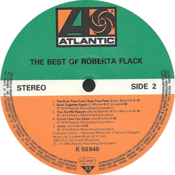Roberta Flack : The Best Of Roberta Flack (LP, Comp)