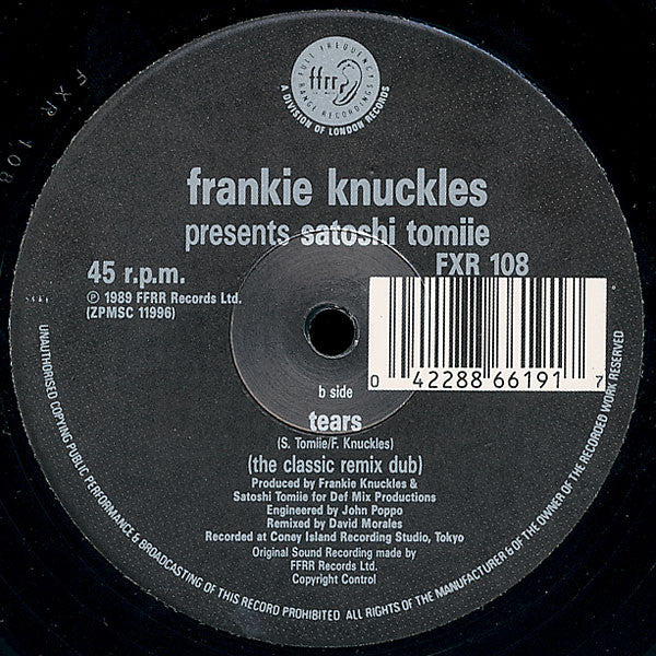 Frankie Knuckles Presents Satoshi Tomiie : Tears (The Classic Remix) (12")