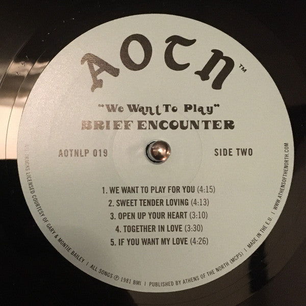 Brief Encounter : We Want To Play (LP, Album, RE)