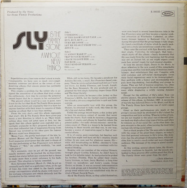 Sly & The Family Stone : A Whole New Thing (LP, Album, RE, Ter)